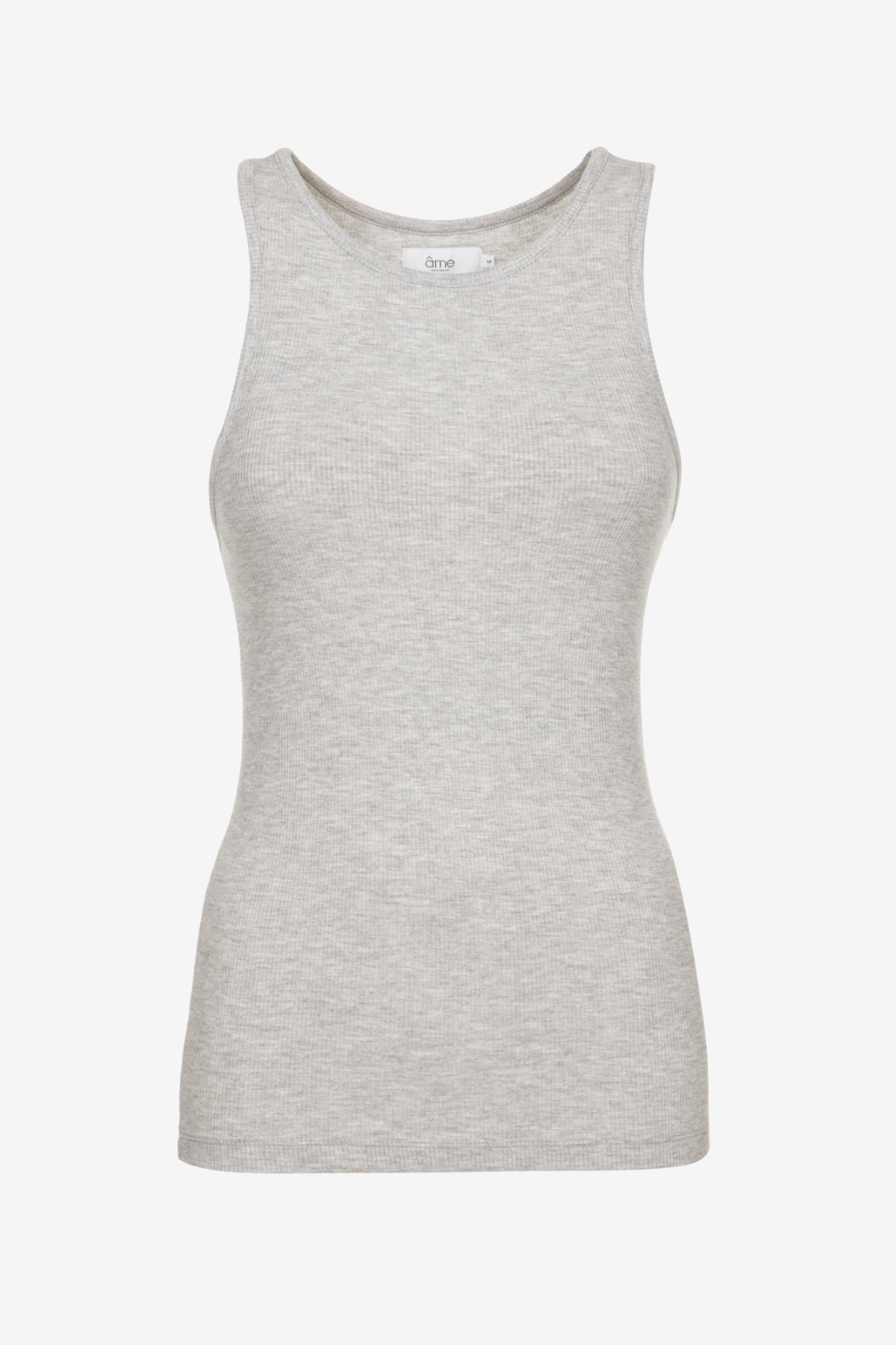 Fabric Ribbed Tank Top | Marled Grey