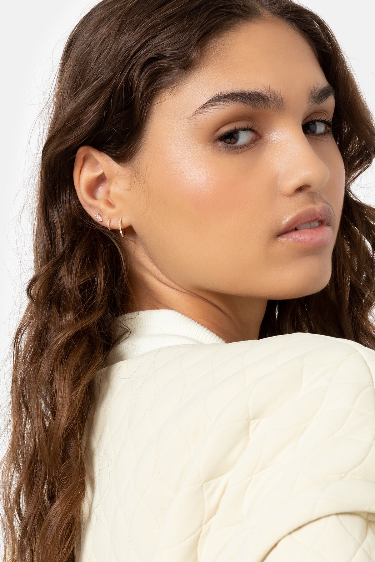 Boucle d'oreille Dinner Huggies | Or rose 12 mm