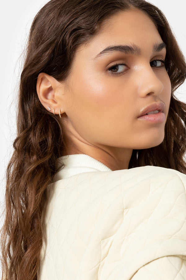 Boucle d'oreille Dinner Huggies | Or rose 12 mm