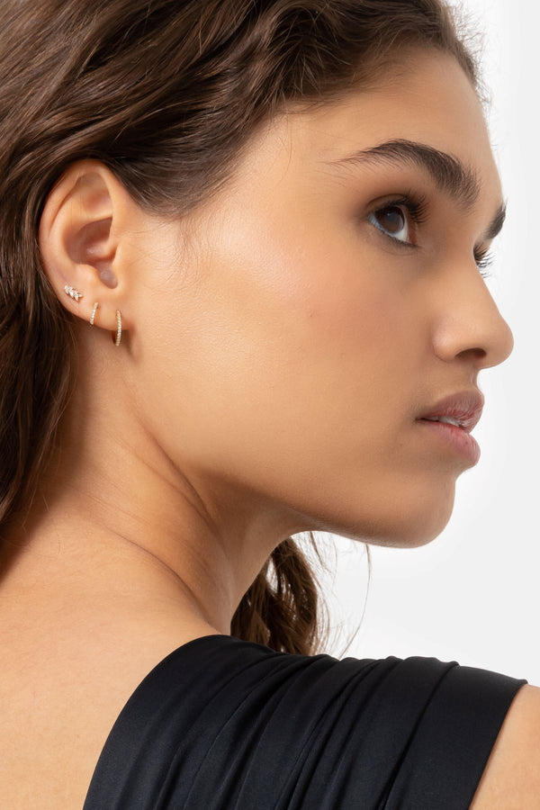 Boucle d'oreille Dinner Huggies | Or jaune 12 mm