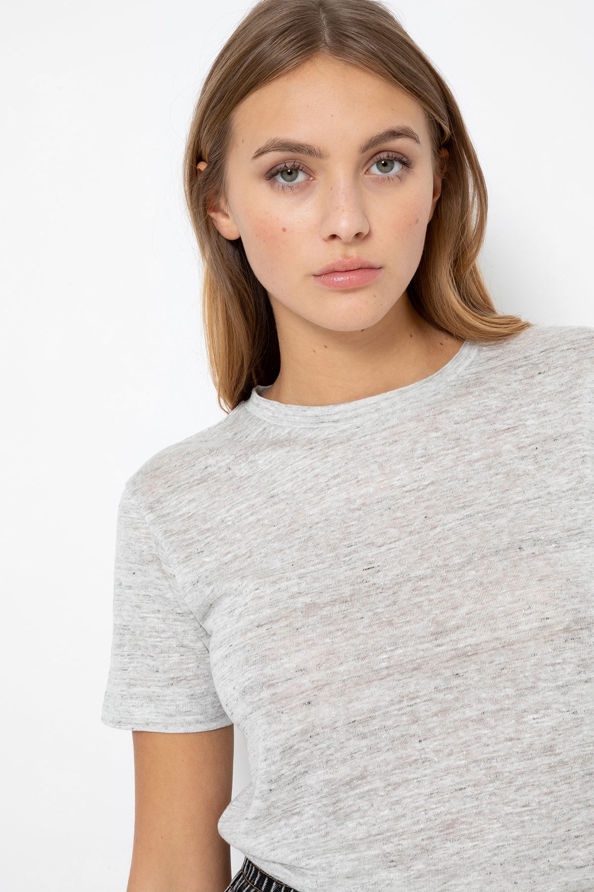 Julia linen T-shirt | Marled Grey