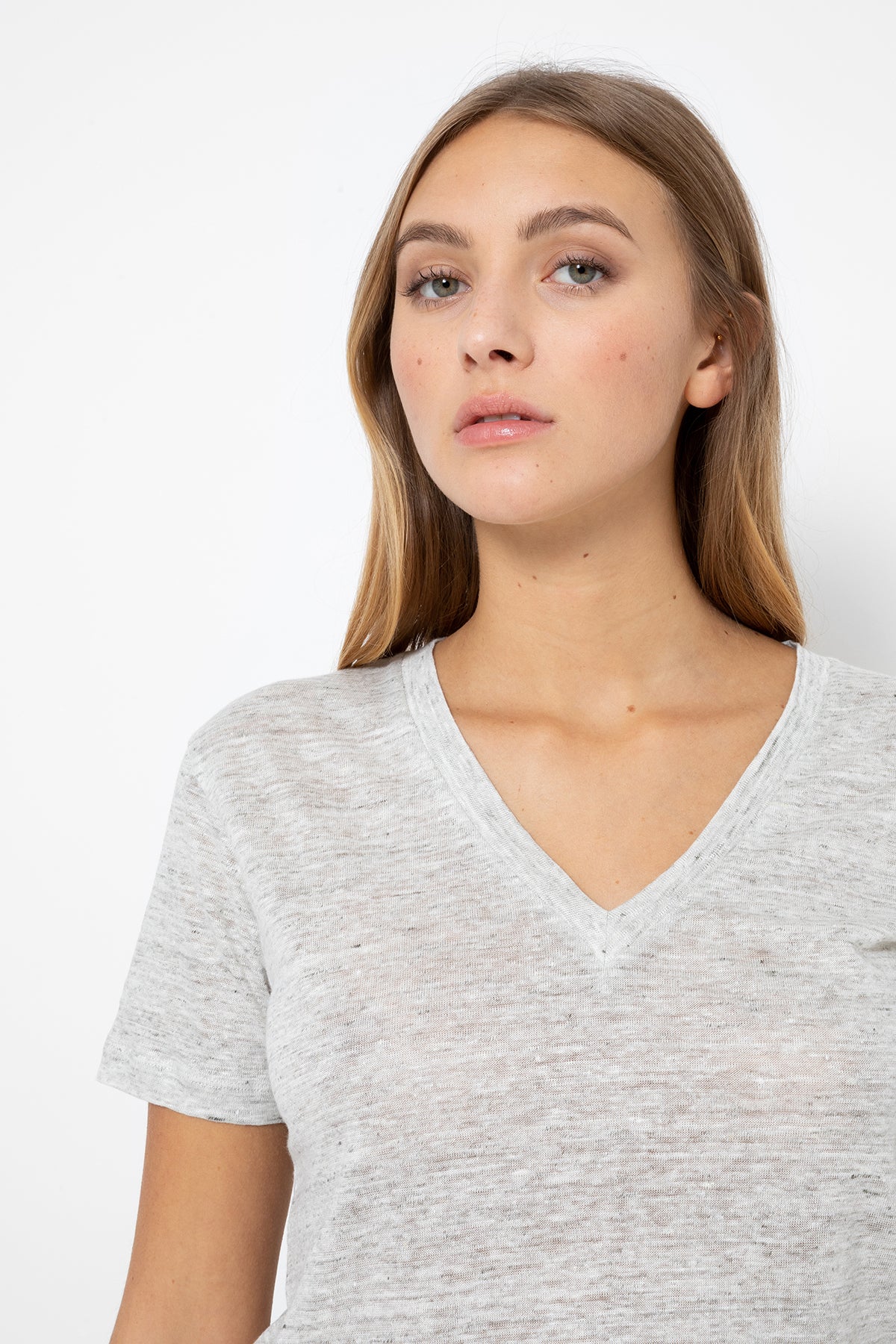 Dalton linen T-shirt | Marled Grey
