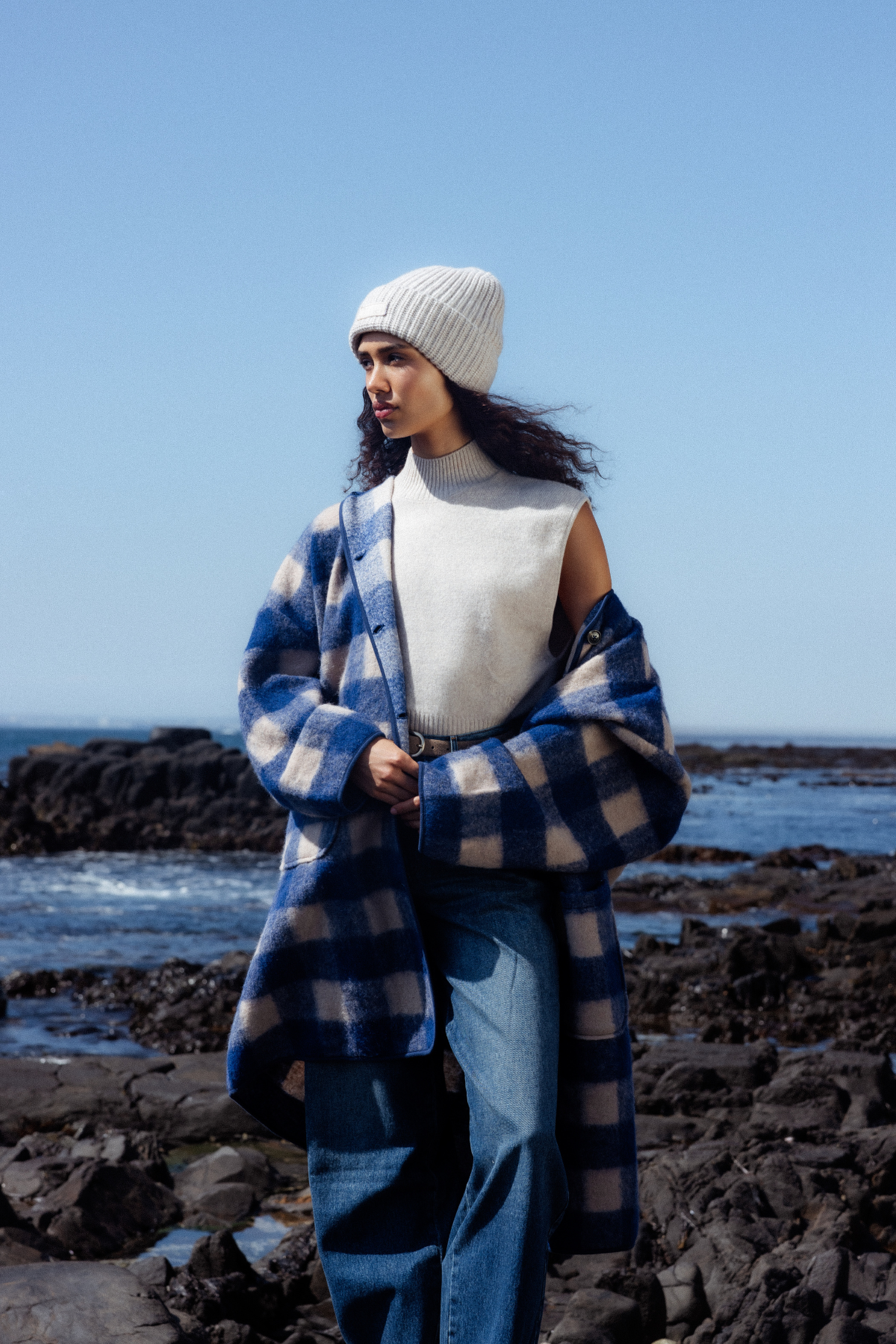 Minda Pull Sans Manches en Maille | Beige