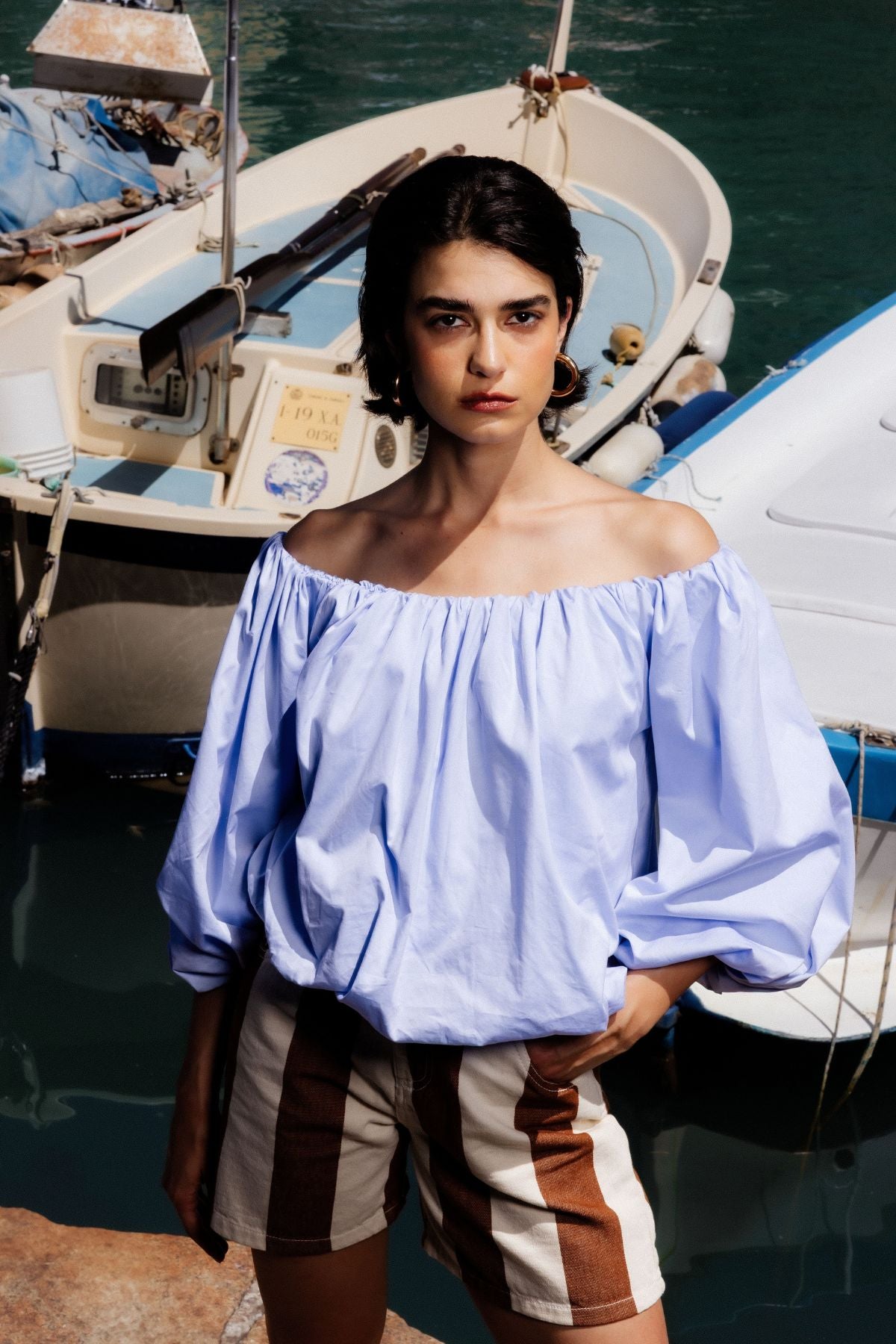 Now Off Shoulder Top | Light Blue