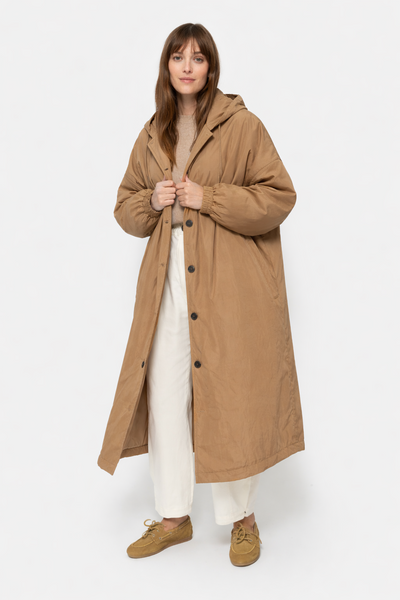 Morgan Long Coat with Hoodie | Iced Coffee – Âme antwerp