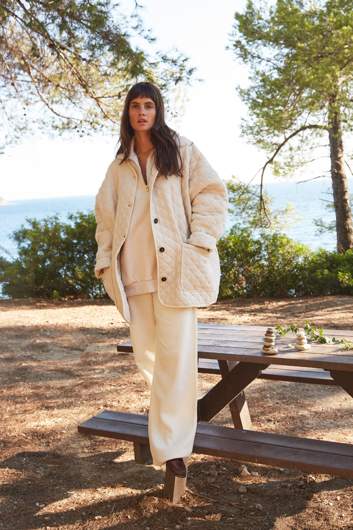 Hannah Tetra Oversized Jacket | Beige