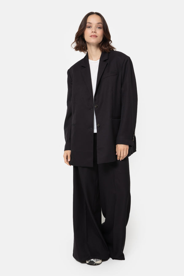 Blazer oversize Julian à boutonnage simple | Noir