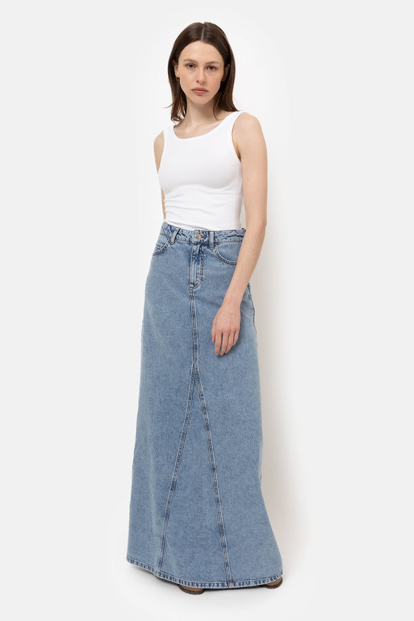 Itdone Long Denim Skirt | Light Blue