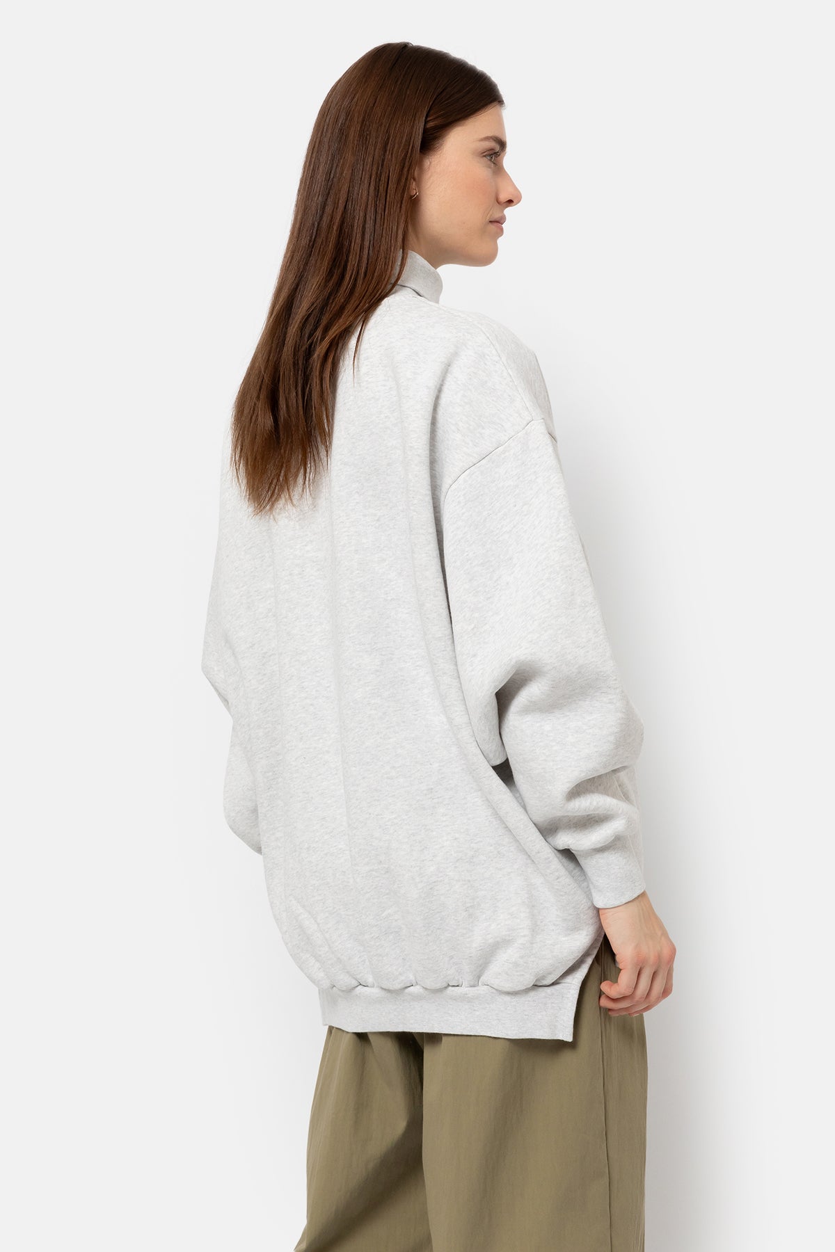 Keep Turtleneck Oversized Sweatshirt | Marled Grey