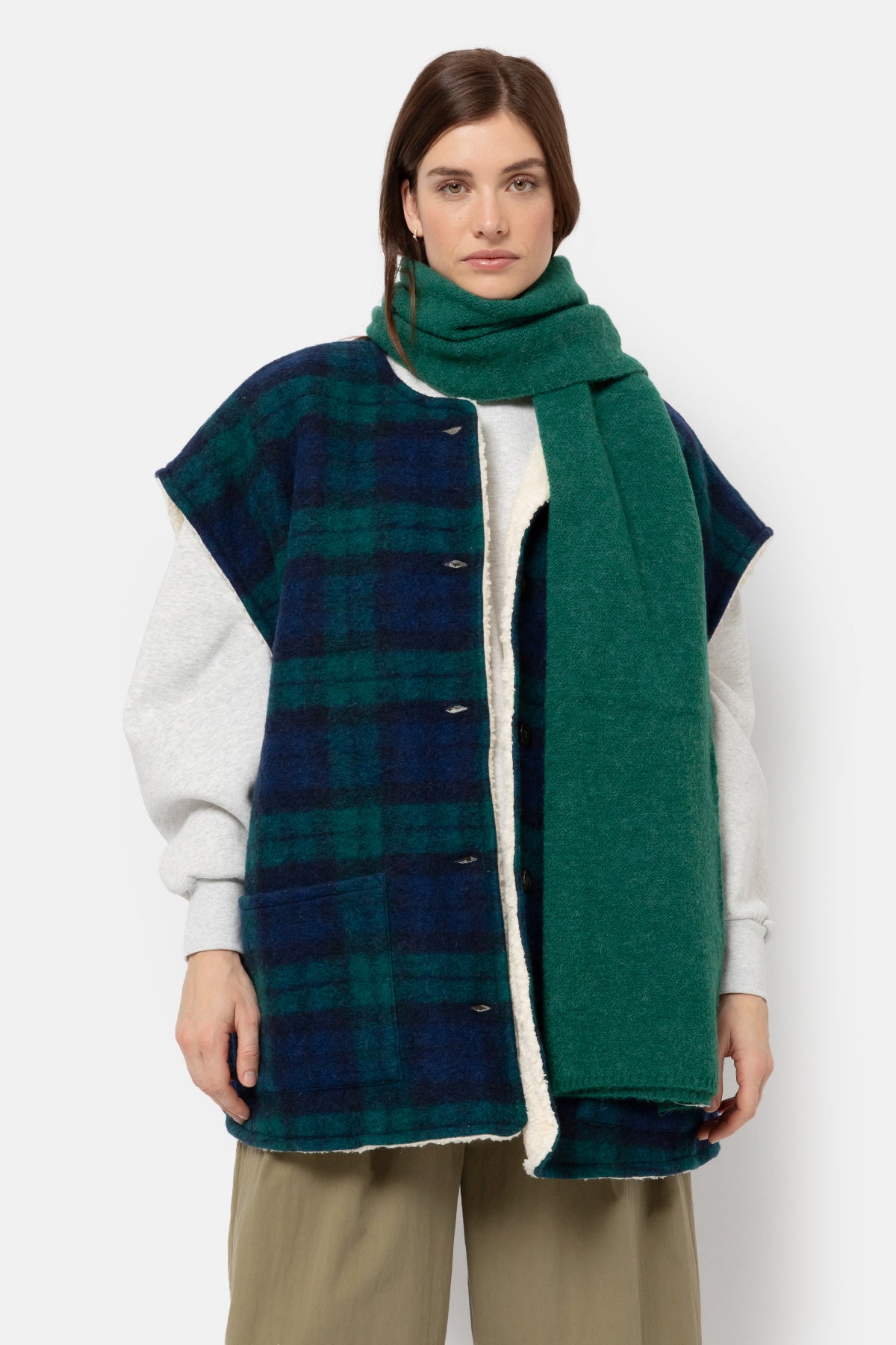 Kockpit Wool Scarf | Emerald Green