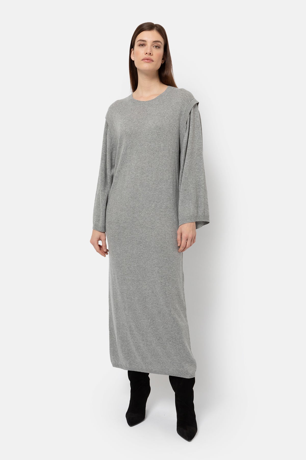 Kurious Knitted Dress | Marled Grey