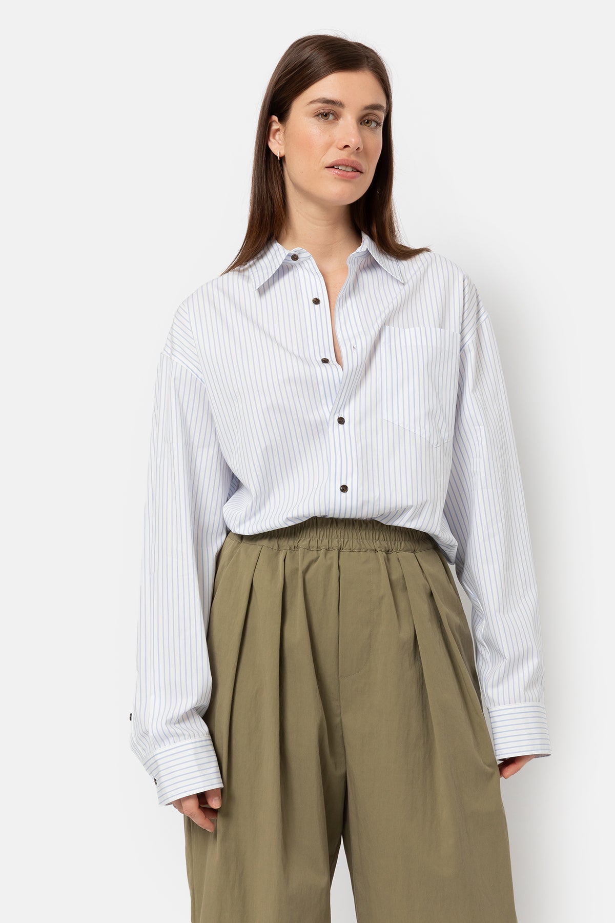 Chemise Karakter | Rayons Blanche et bleu claire