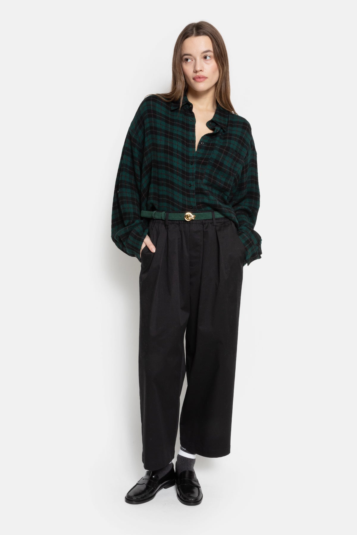 Kick Pleated Pants | Black
