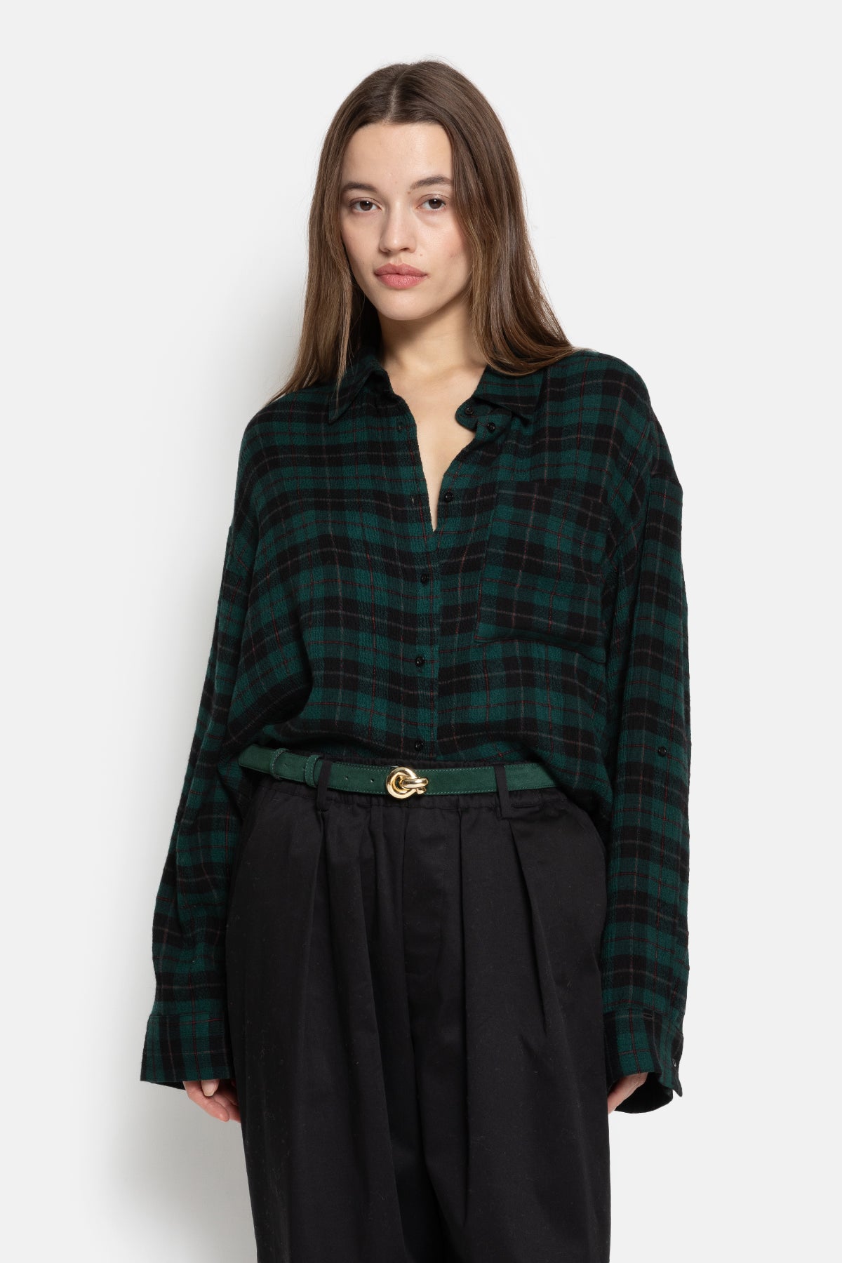 Ocean Cropped Shirt | Carreaux Vert