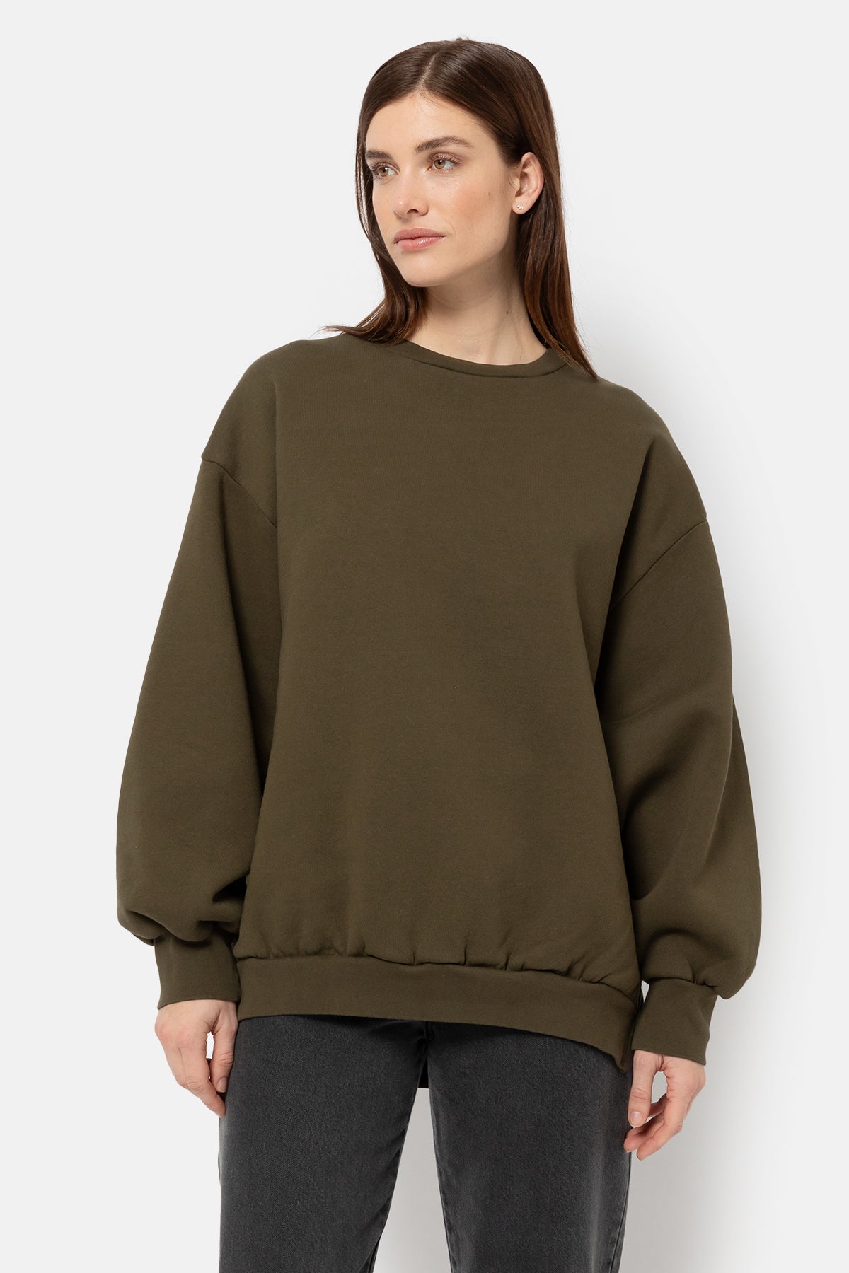 Oversized khaki sweatshirt sale