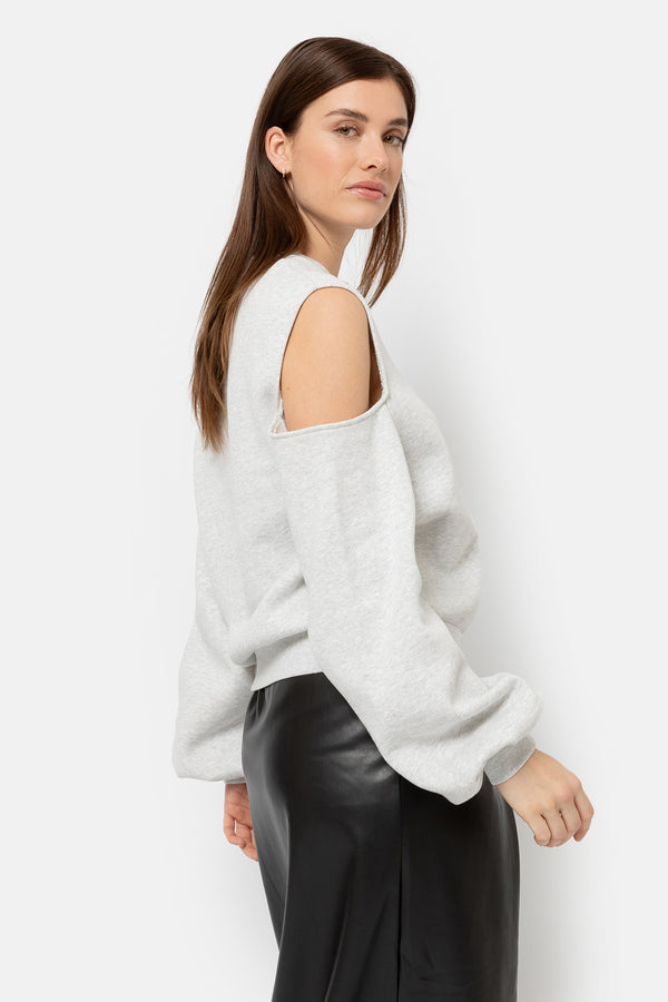 Karate Sweatshirt W/ cutout shoulders | Marled Grey