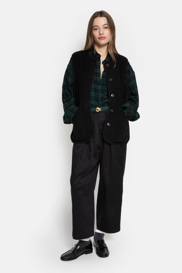 Ocean Cropped Shirt | Carreaux Vert