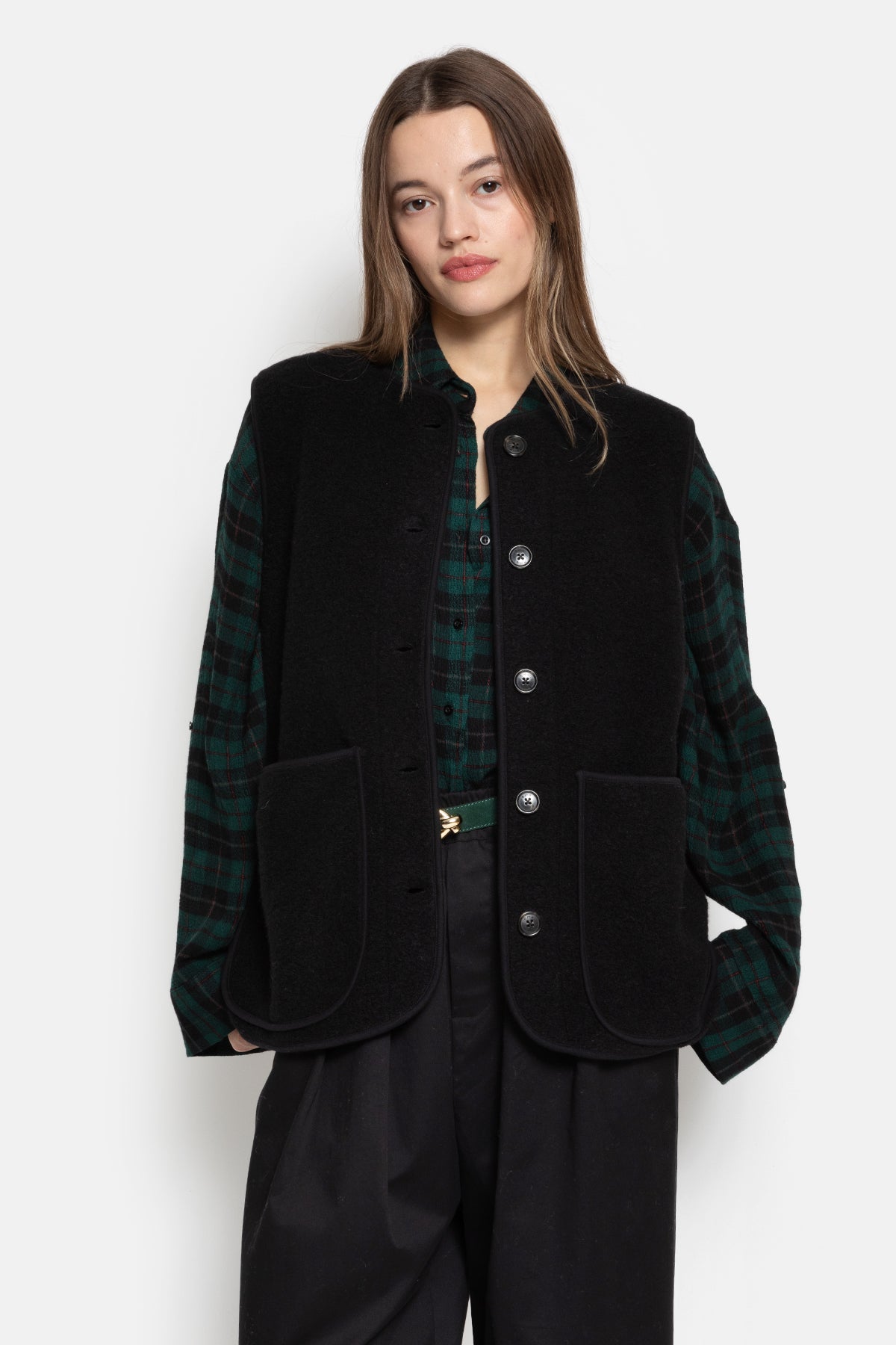 Madison Wool Sleeveless Jacket |  Black