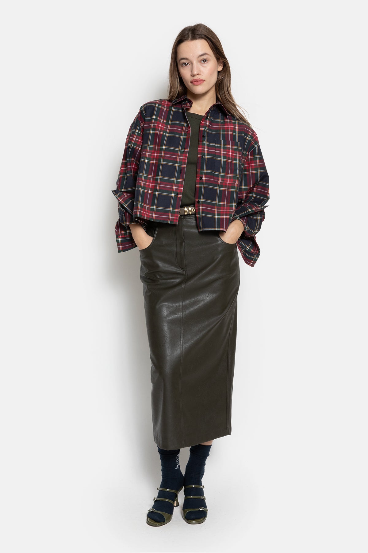 Ocean Cropped Shirt | Carreaux Rouge