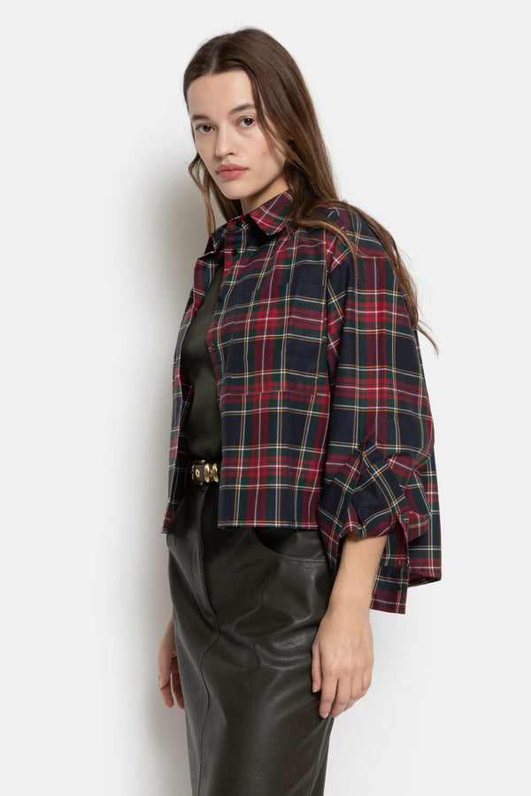 Ocean Cropped Shirt | Carreaux Rouge