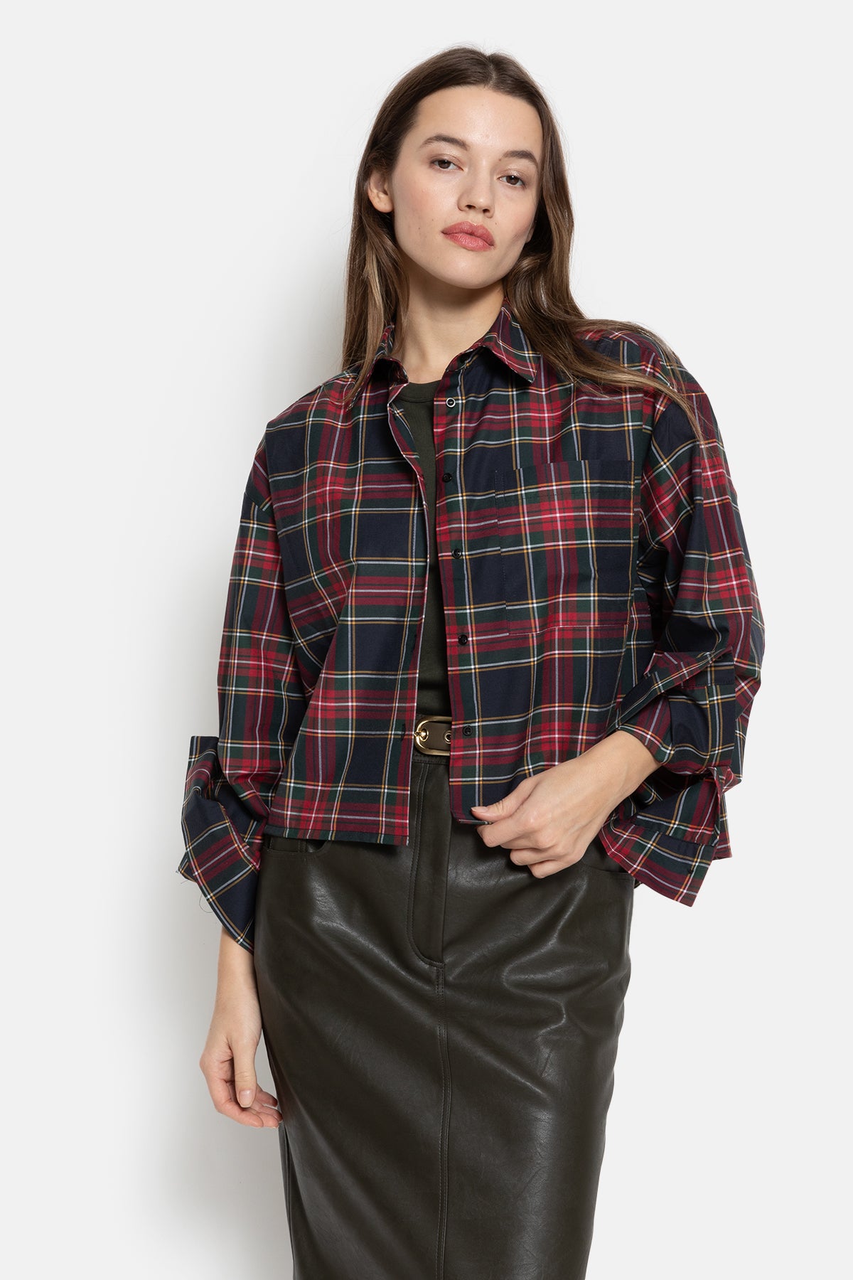 Ocean Cropped Shirt | Carreaux Rouge