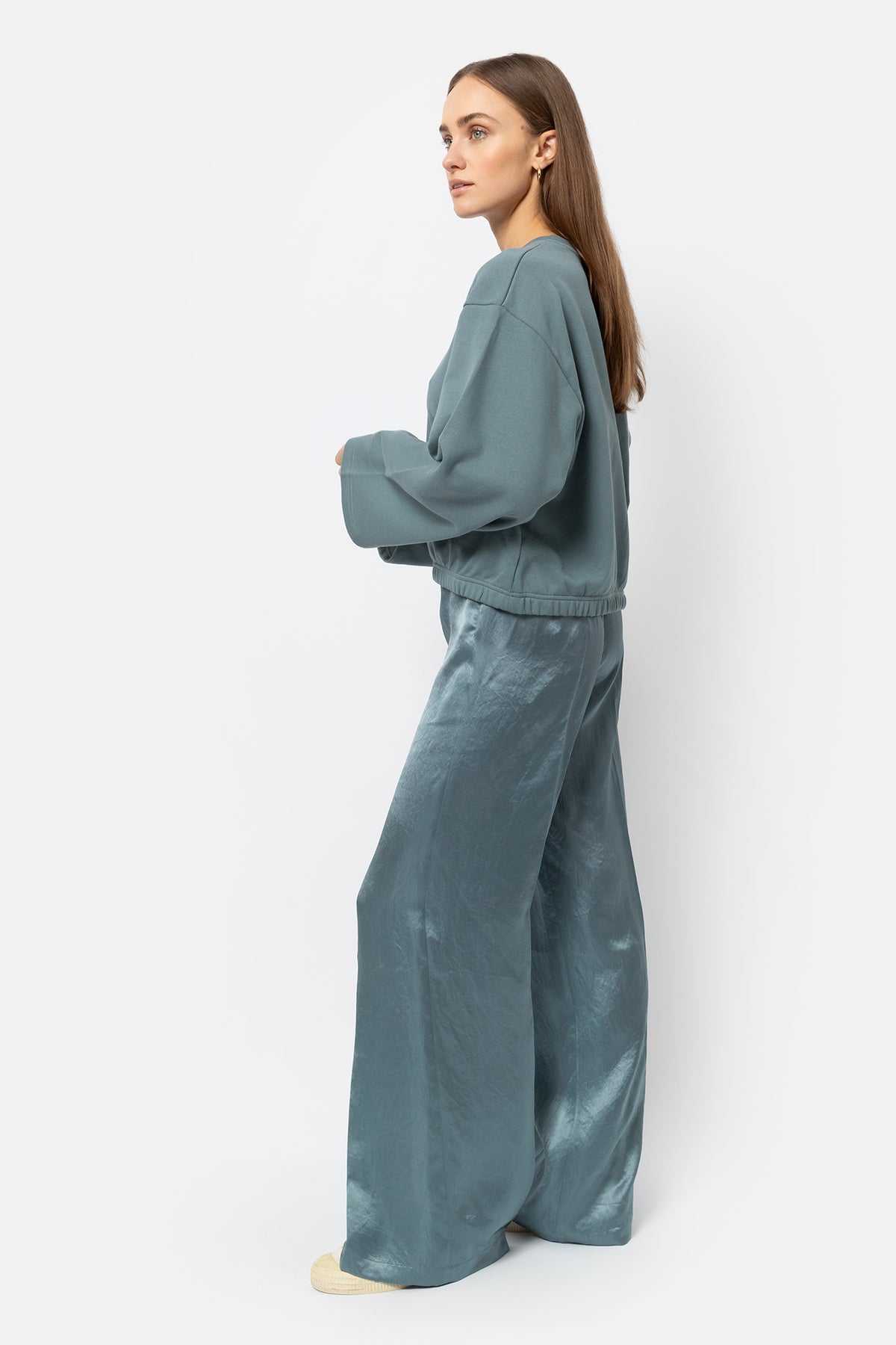 Indiana Wide Pants | Mid-Blue