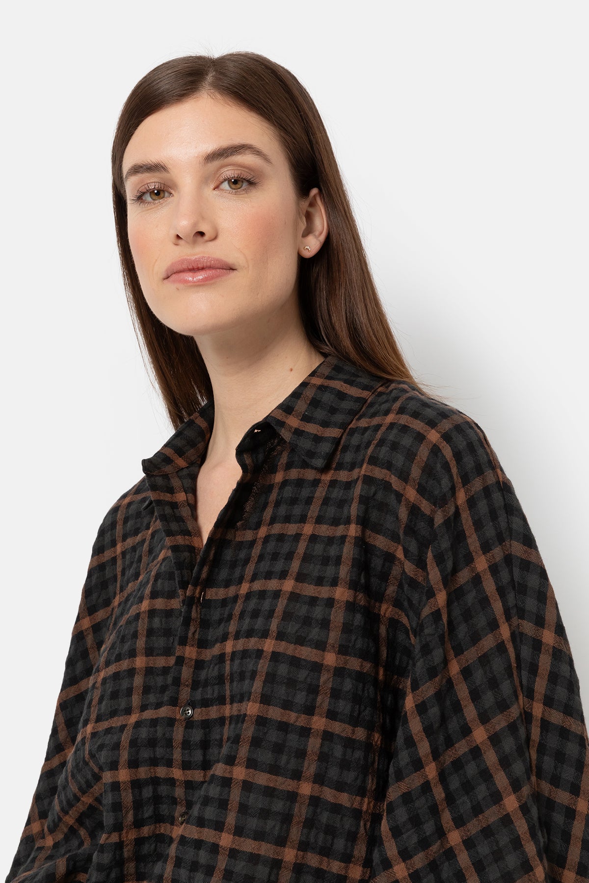  Chemise Henriette | Camel noir Tartin