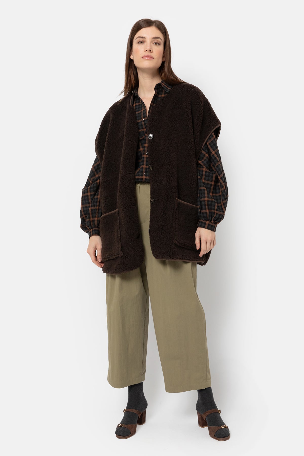 Ines Teddy Oversized Jacket |  Chocolate Brown