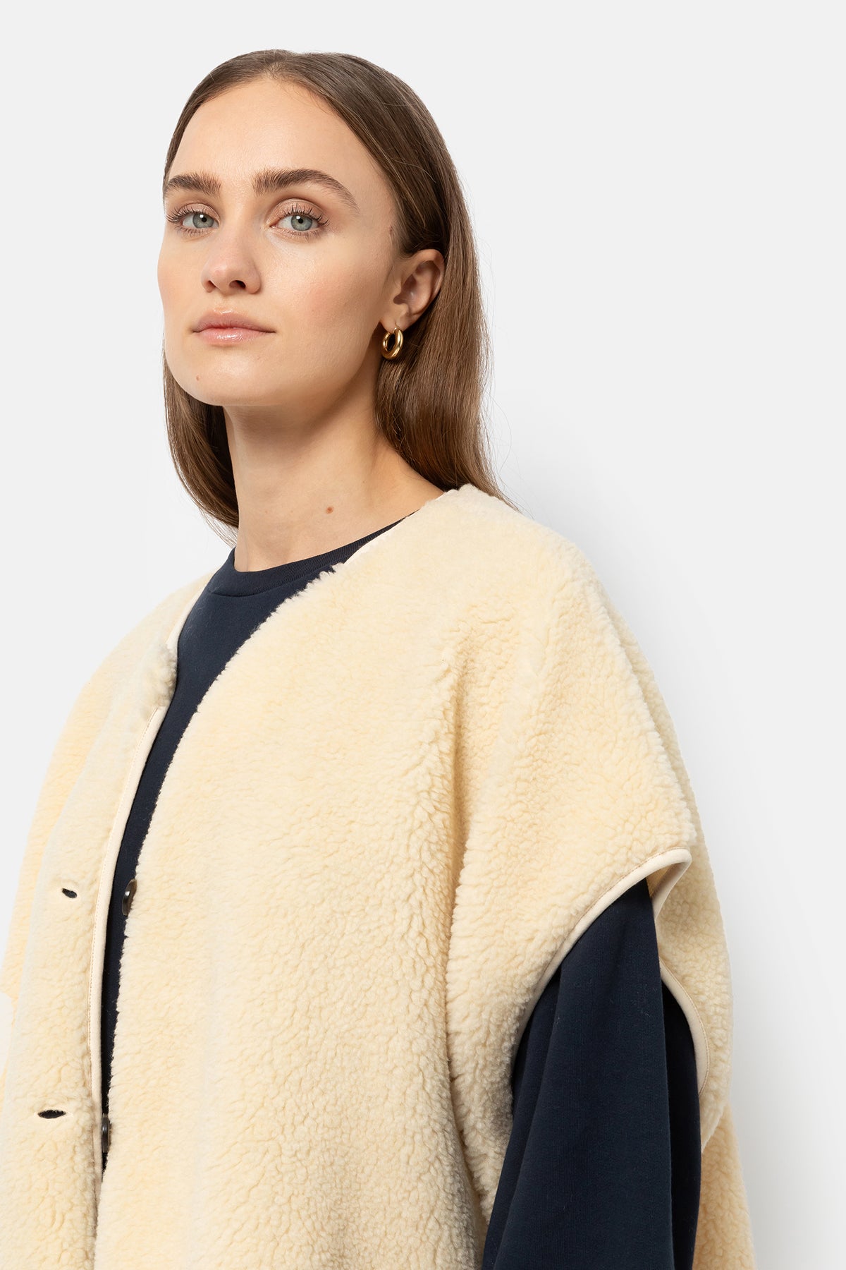 Ines Teddy Oversized Jacket | Off White – Âme antwerp