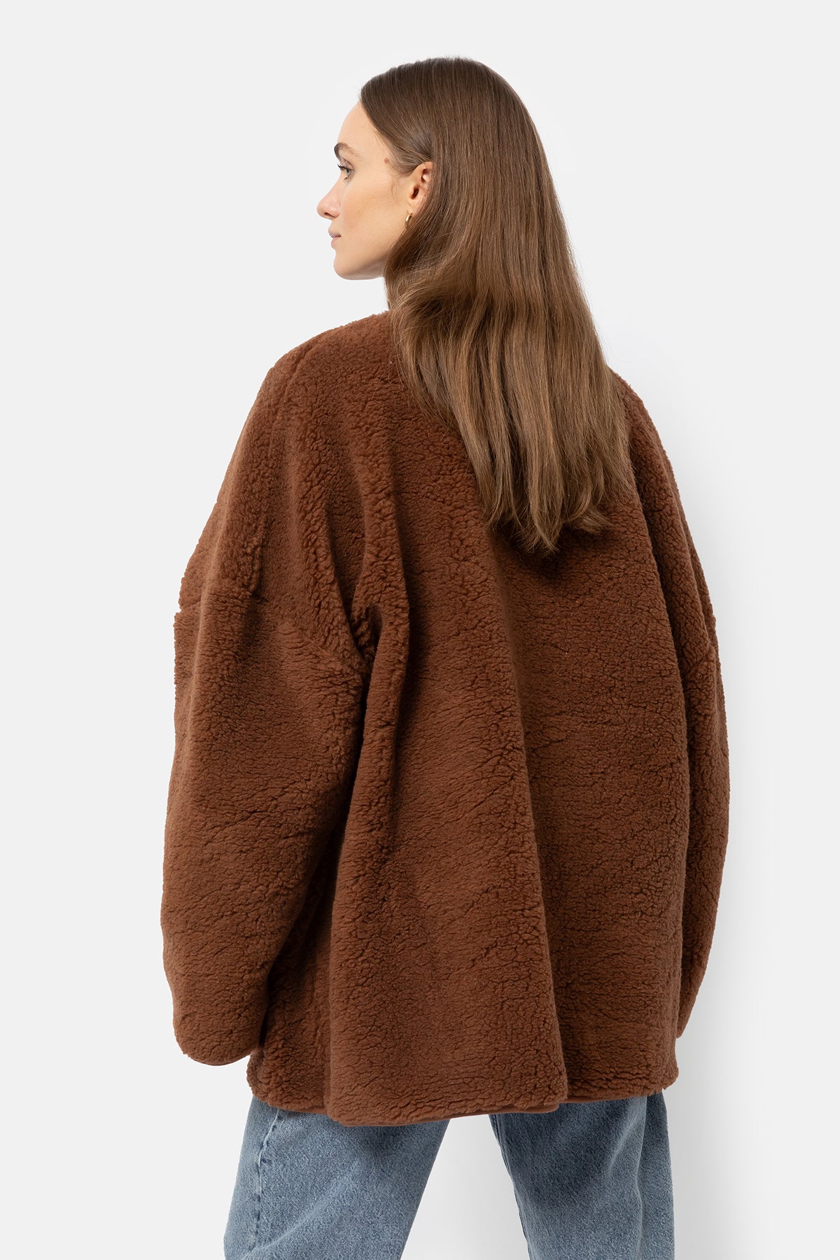 Hannah Teddy Oversized Jacket | Camel
