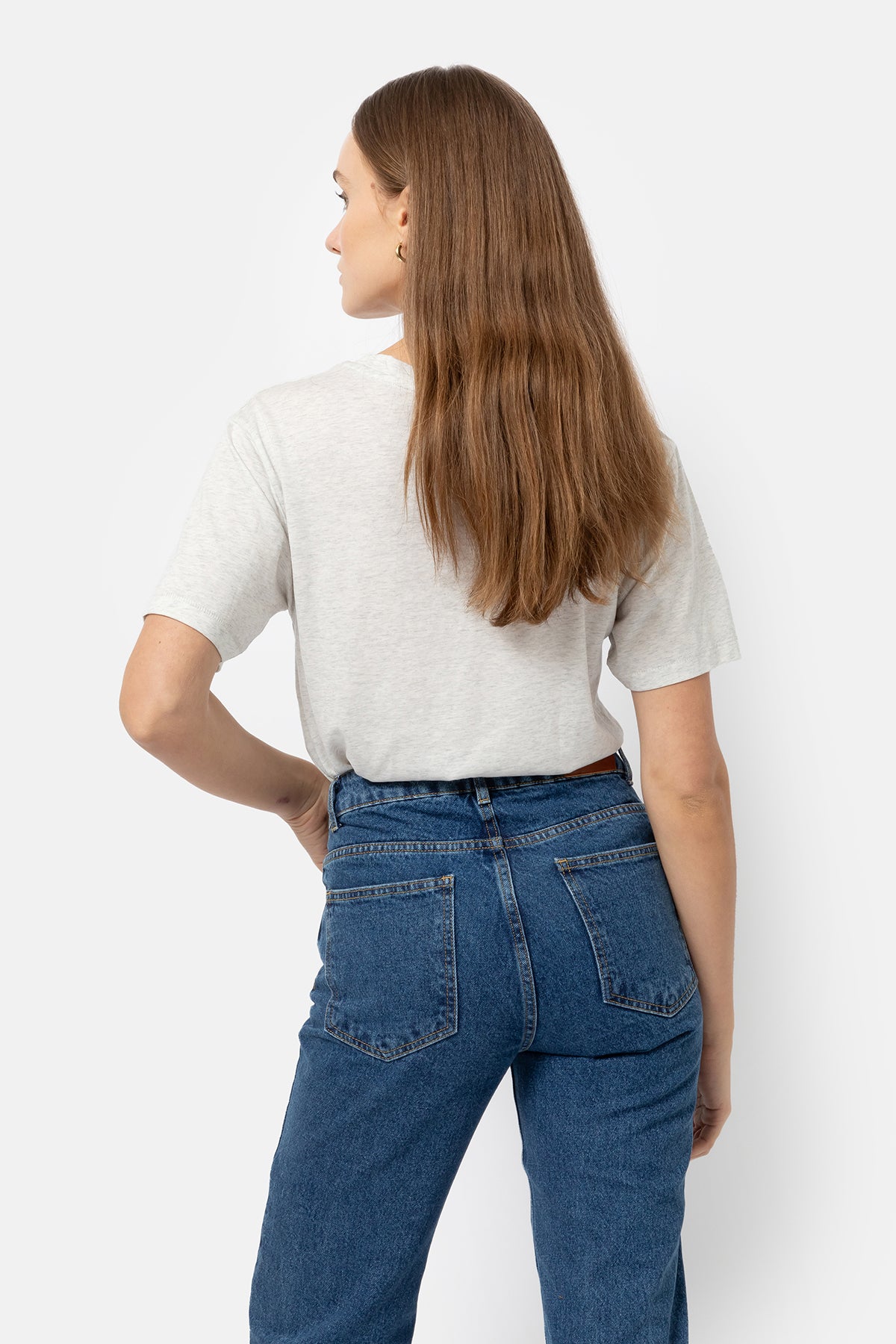 Gwen Jean Coupe Droite Longueur 28 Denim bleu