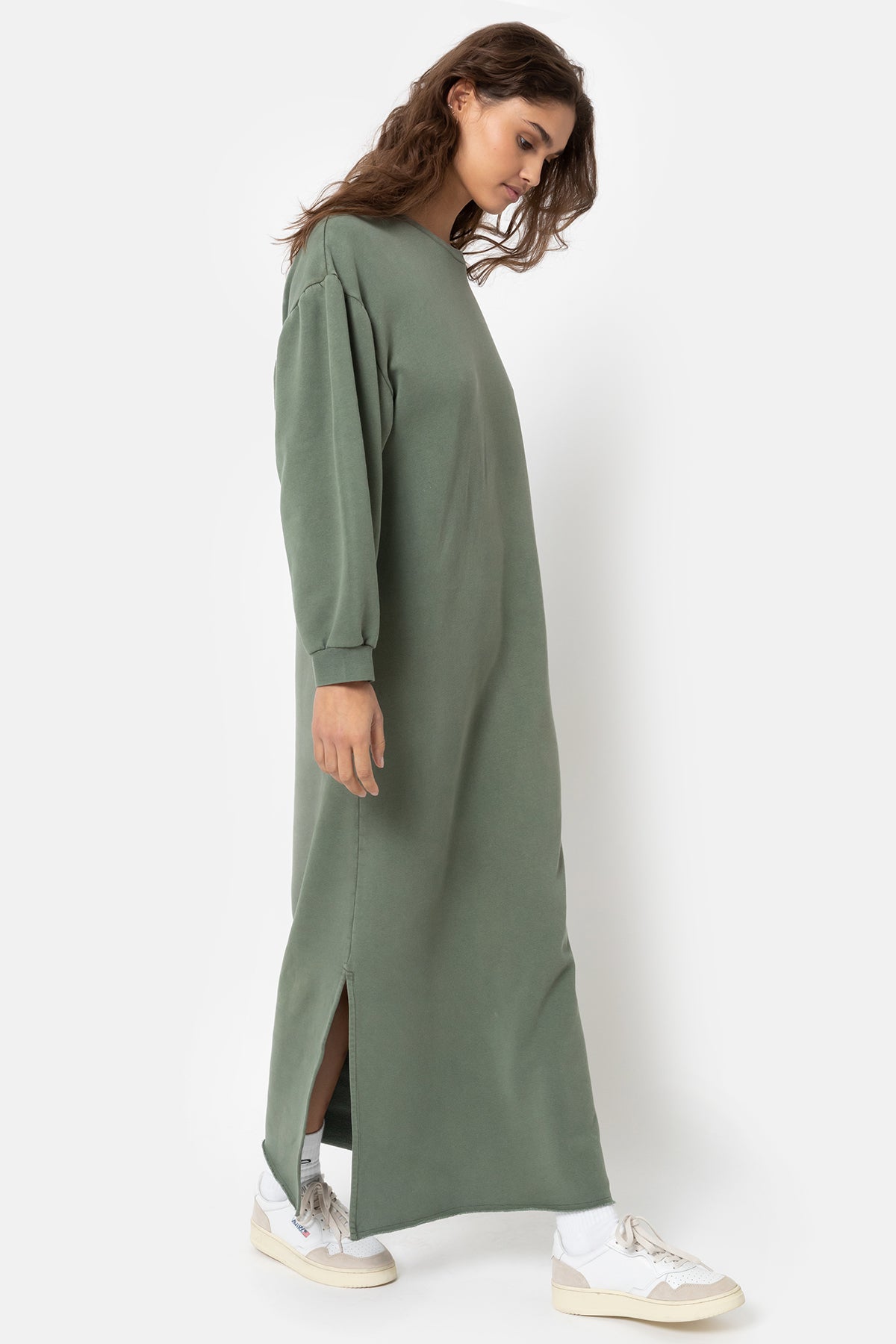 Galvani Sweatshirt Dress | Avocado Green