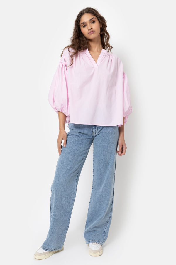 Islande Top with Puff Sleeves | Light Pink
