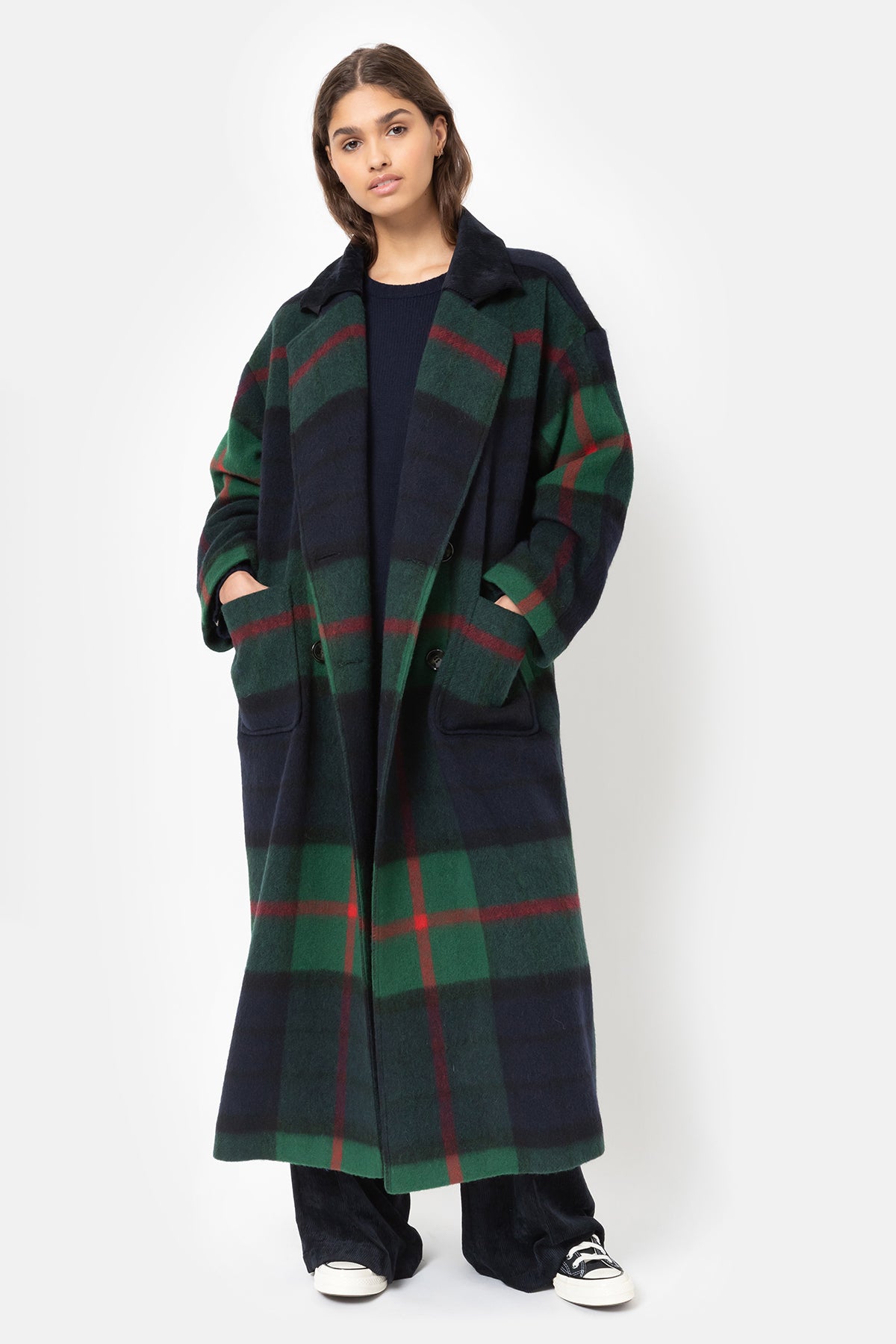 Manteau en laine Harlow | Carreaux tartan