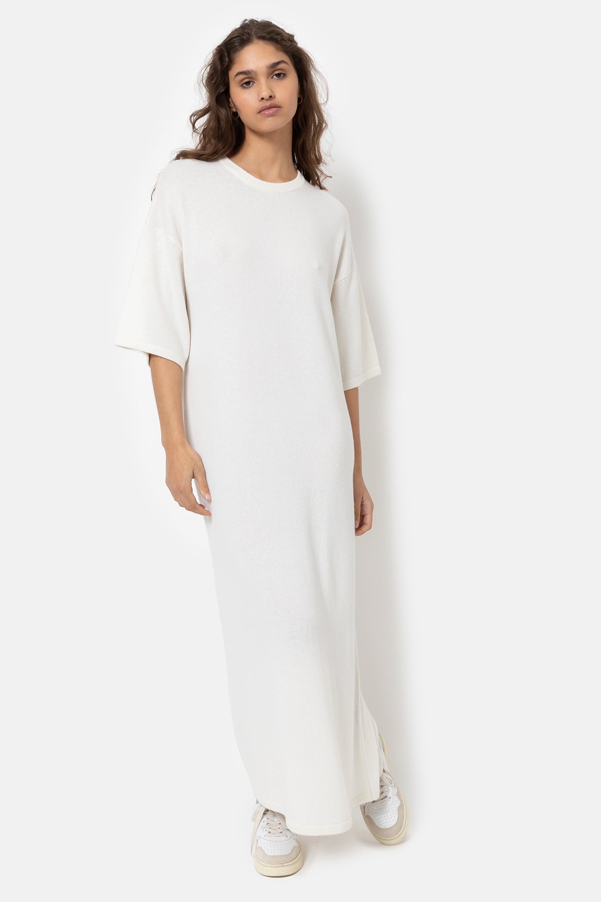 Ikini Long Knitted Dress | Off White