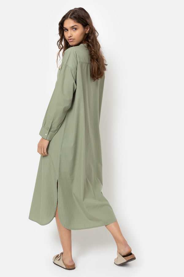 Idole Long Shirt Dress | Avocado Green