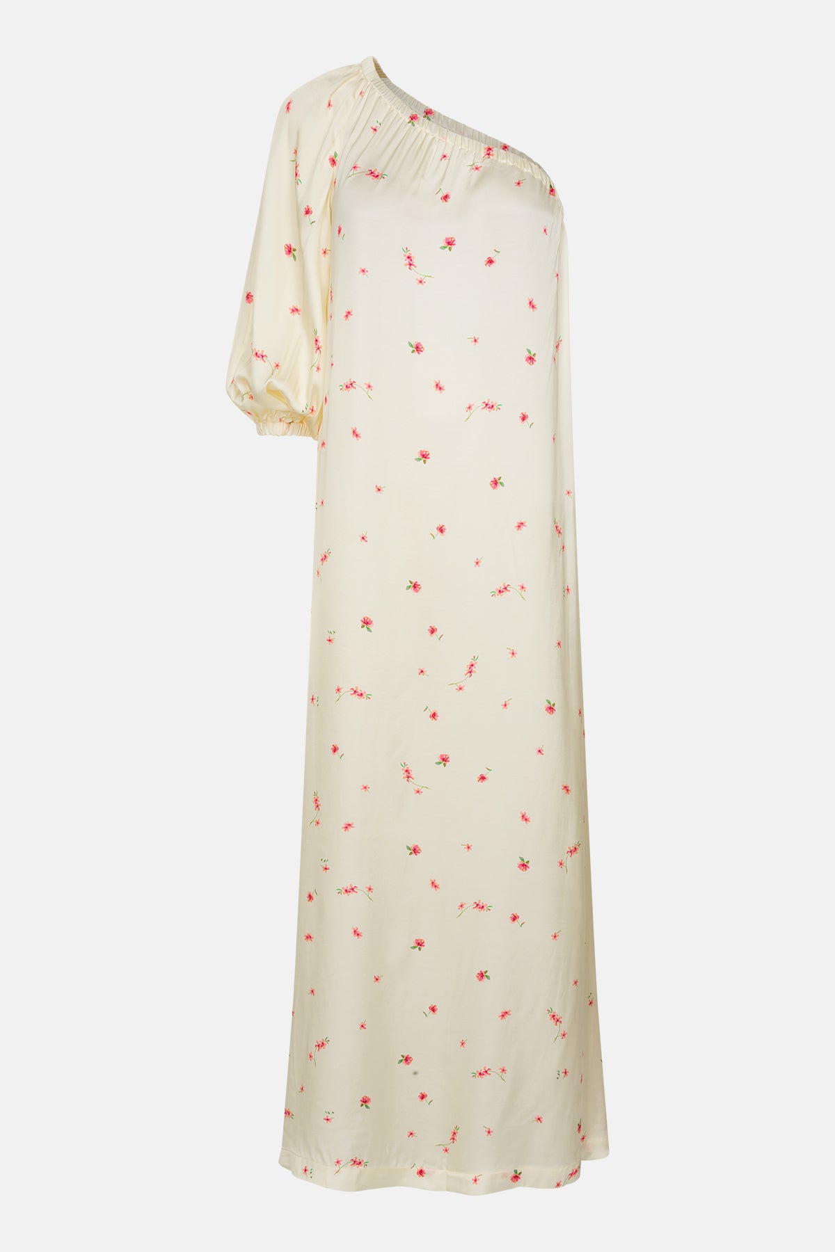 Jackie One-Shoulder Dress | Off White with Flowers