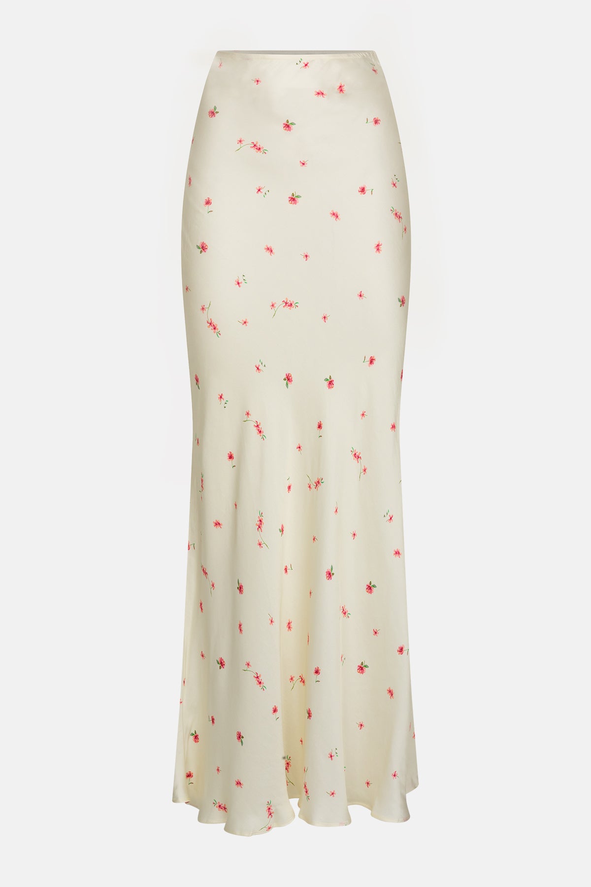 Jeanne Long Skirt | Off White with Flowers