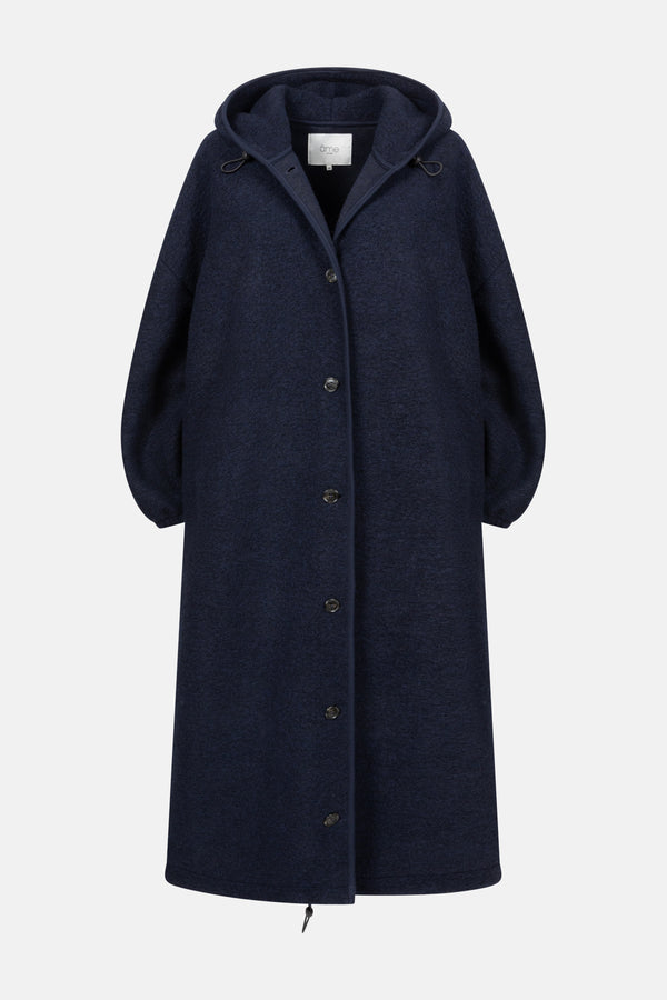 Option long wooly with Hoodie | Navy