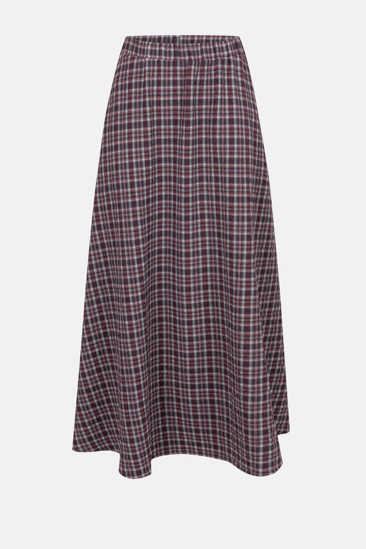 Olive Long Skirt | Plum Checked