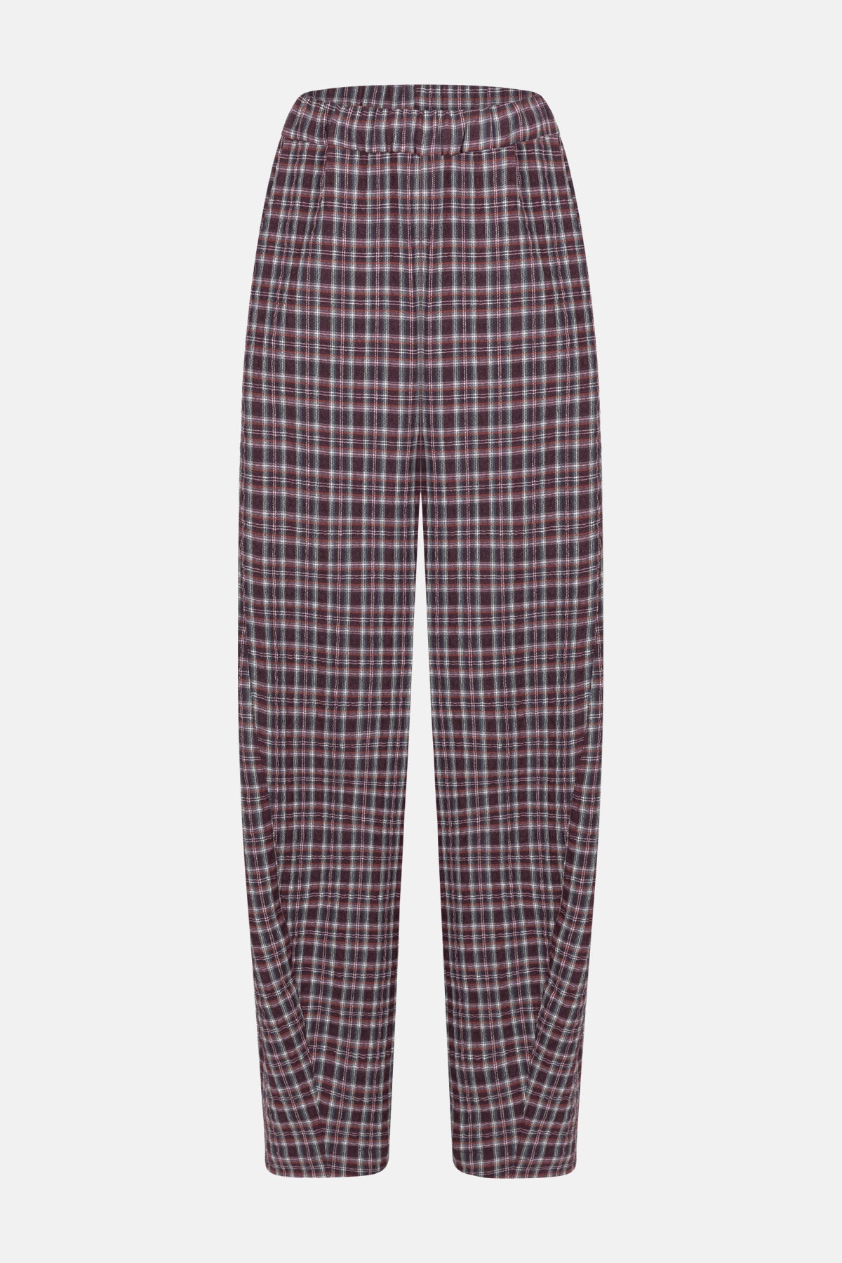 Object Puffy Pants | Plum Checked