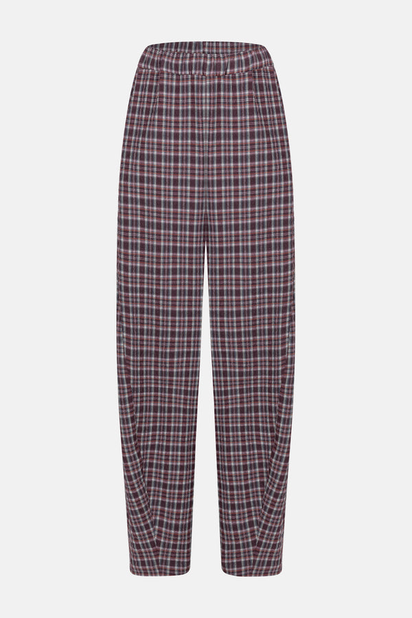 Object Puffy Pants | Plum Checked