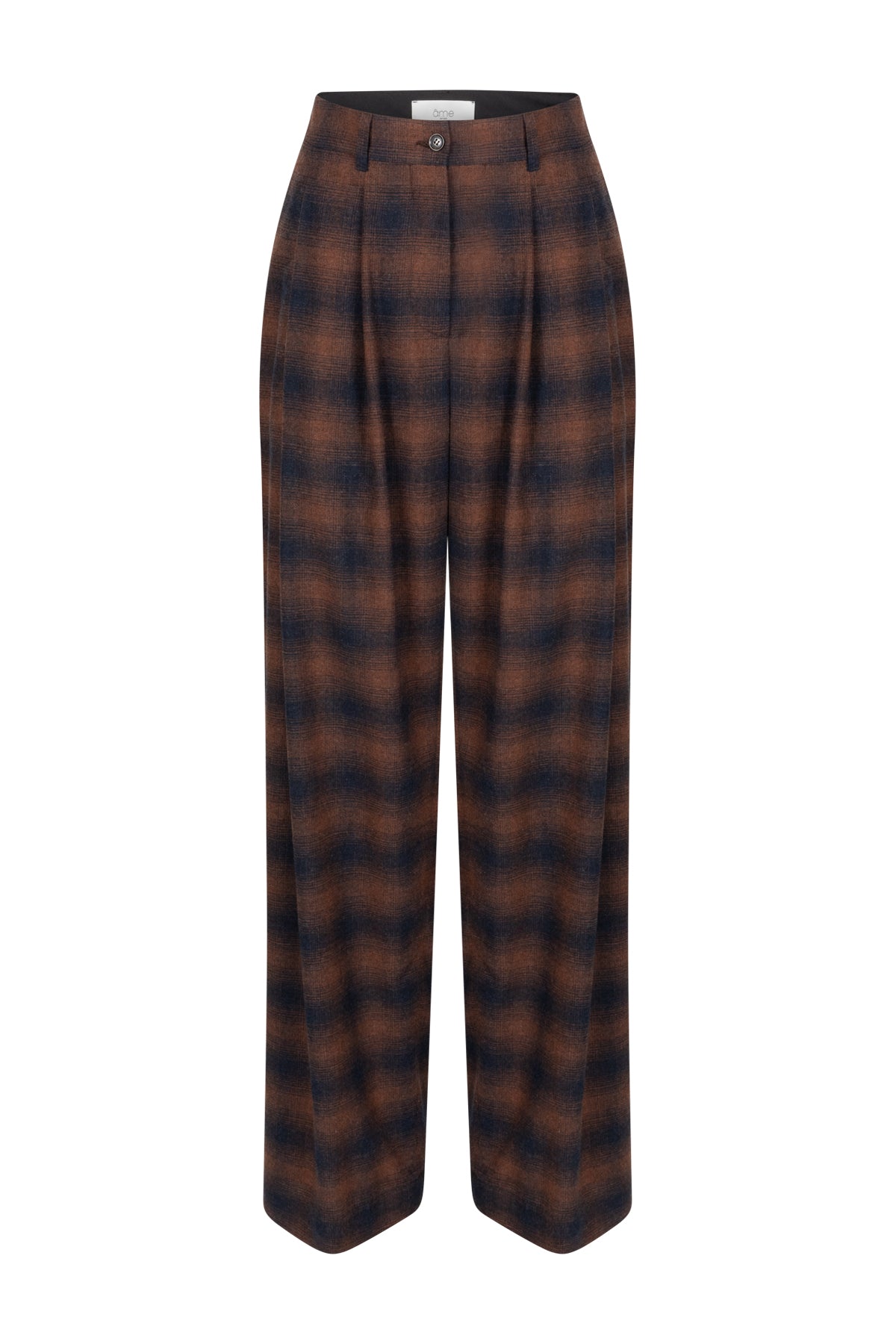 Marta Pleated Pants | Brown checks