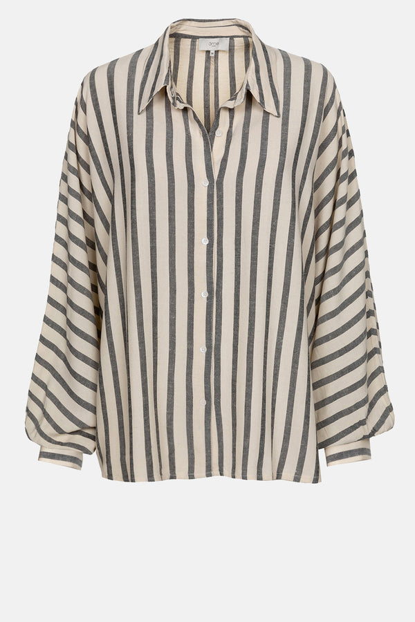 Gala Oversized Shirt | White & Black Striped Shirt