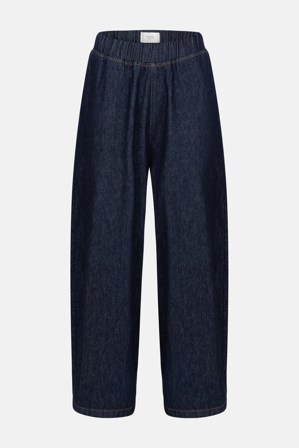 Okay Puffy Denim Pants | Dark Blue