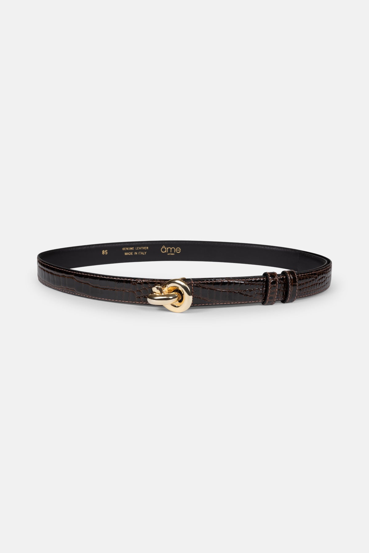 Lively Croco Belt | Dark Brown