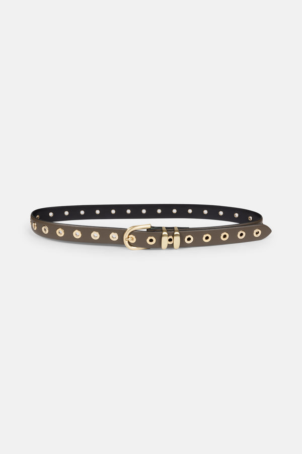Leon-E Leather Belt | Khaki