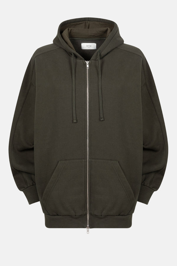 Ooper Hoodie With Zip | Forest Green