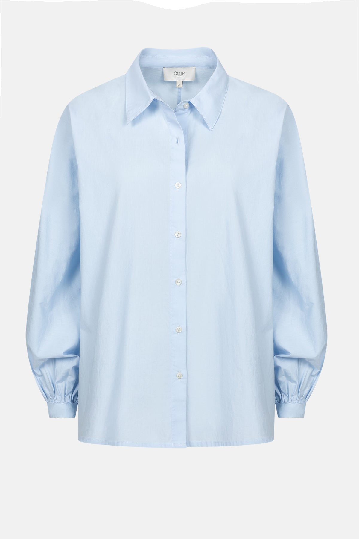 Chemise Gala avec manches bouffantes | Popeline Bleu Clair