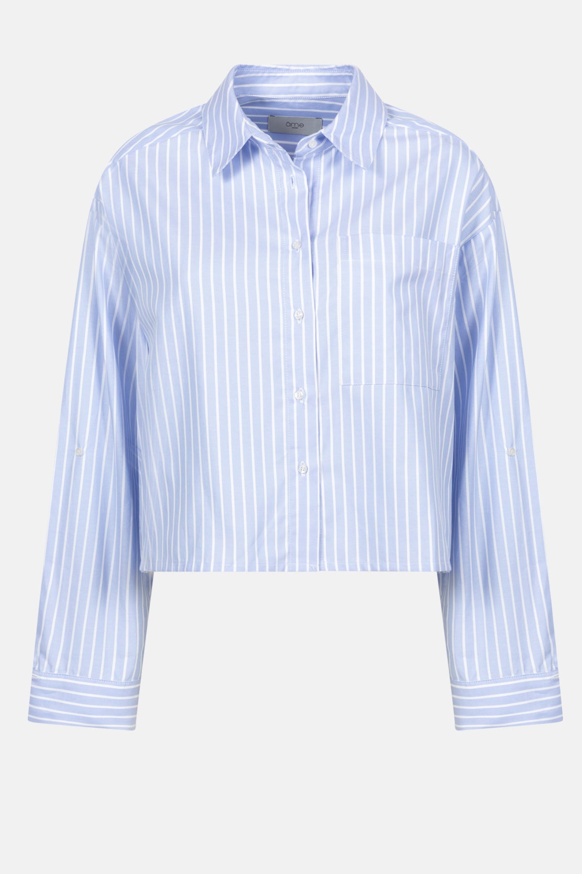 Ocean Cropped Shirt | Light Blue Striped